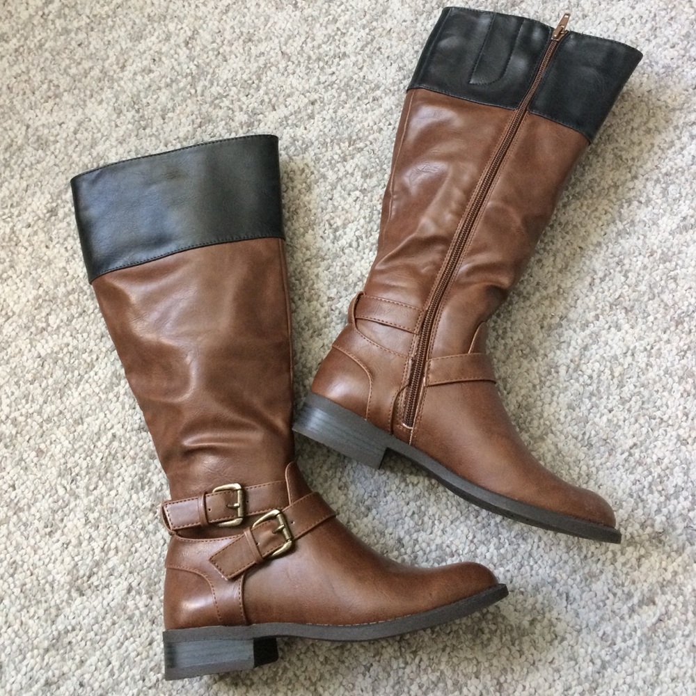 Nine West Brown and Black Knee-High Boots